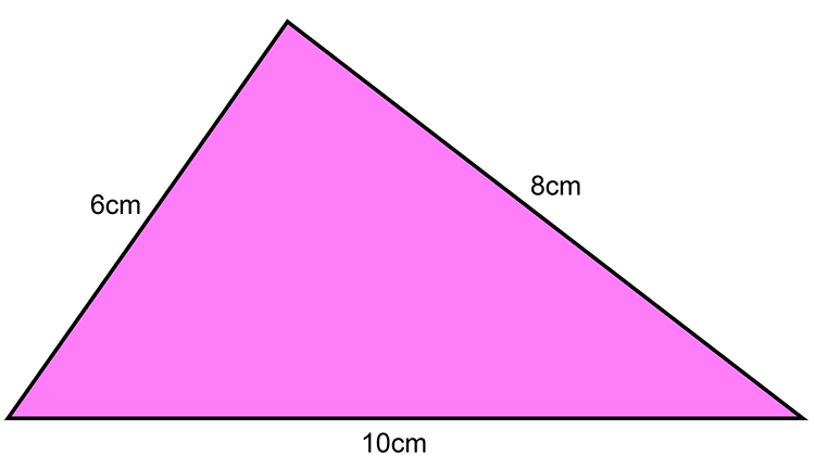 An example of a scalene triangle with sides of different sizes